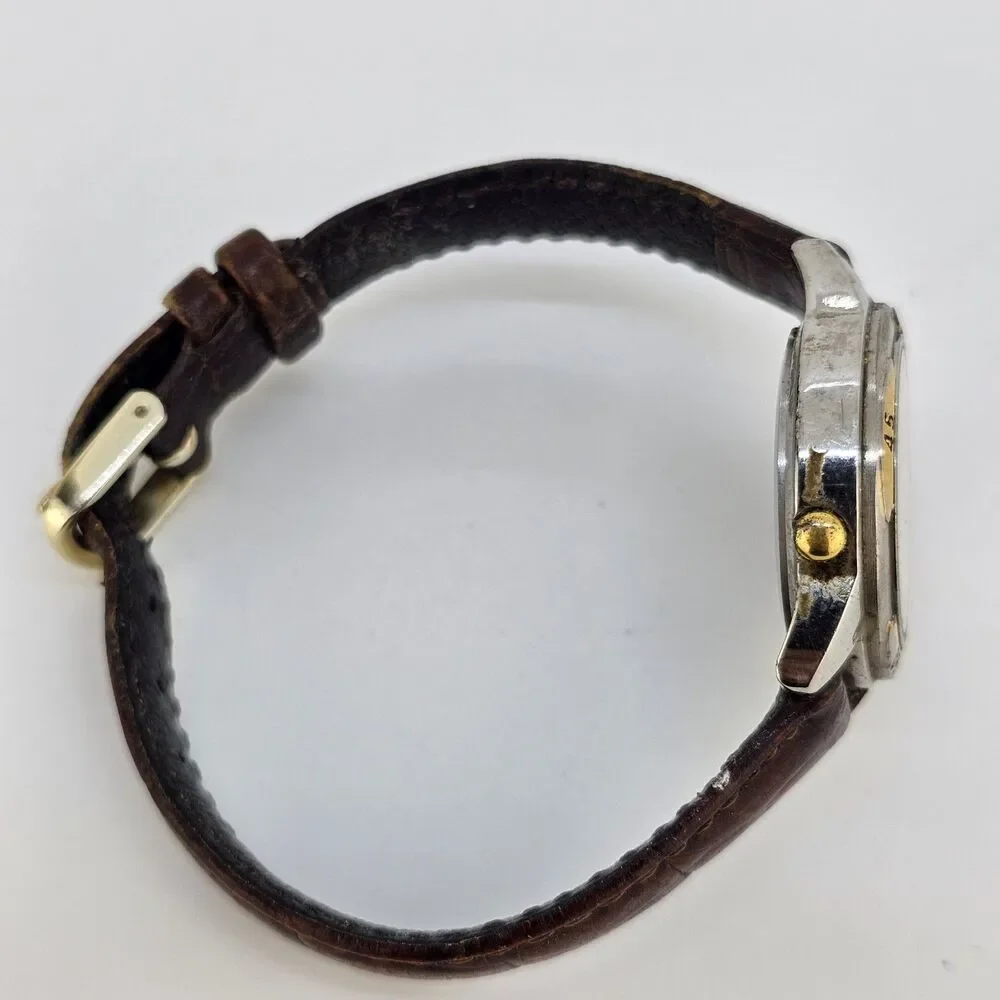 Timex 27MM Women's Watch Gray Dial Brown Bands New Battery 6